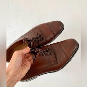 Men’s Ralph Lauren Brown Leather Oxford Dress Shoes - 9.5 Made in Italy